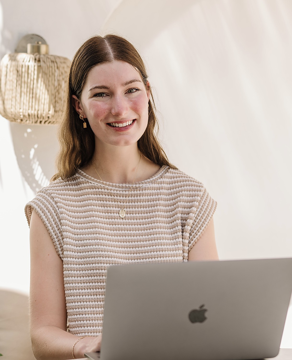 Jess Tresidder working at her laptop